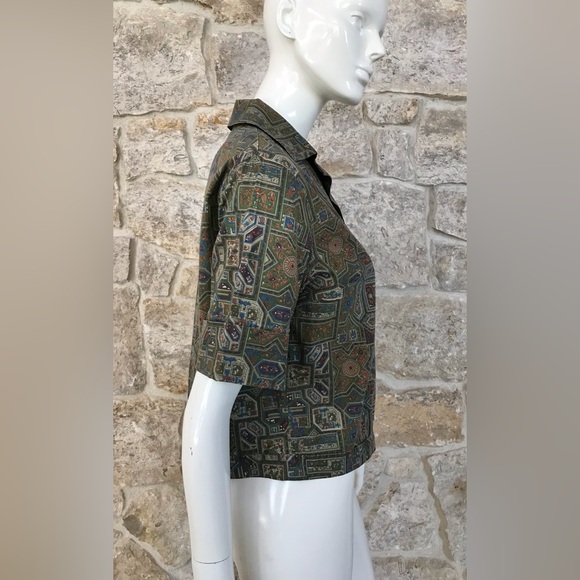 Vintage 1950s 1960s Mojud Short Sleeve Blouse Tiki Vibe - Picture 12 of 16